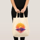 Golden Boho Mandala Sun Mountain Sunset Reflection トートバッグ (正面(商品))