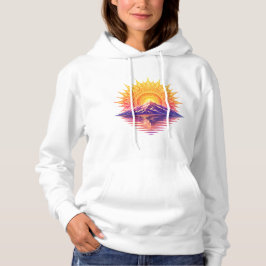 Golden Boho Mandala Sun Mountain Sunset Reflection パーカ
