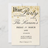 Golden Boho Minimalist Mosque Ramadan Iftar Party  招待状 (正面)