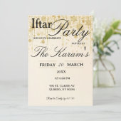 Golden Boho Minimalist Mosque Ramadan Iftar Party  招待状 (スタンド正面)