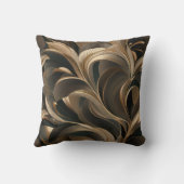 Golden Botanical Flow Elegant   クッション (裏面)