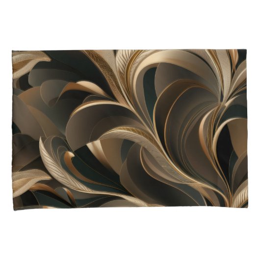 Golden Botanical Flow Elegant   枕カバー (正面右)