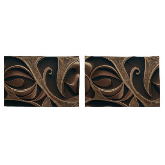 Golden Botanical Flow Elegant 枕カバー