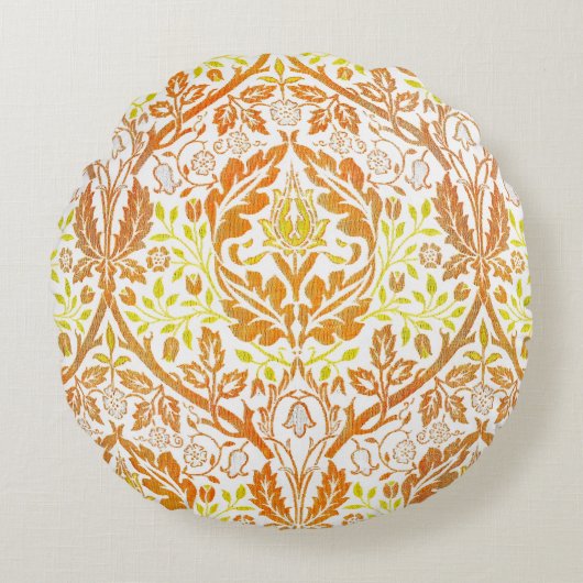 Golden Bough William Morris Vintage Art Nouveau ラウンドクッション (正面)