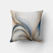 Golden Breeze Flow of Blue and Gold Abstract Art T クッション (裏面)