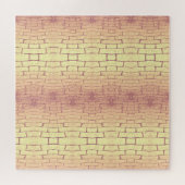 Golden Brick Wall – Symmetrical Architectural Patt ジグソーパズル (横)
