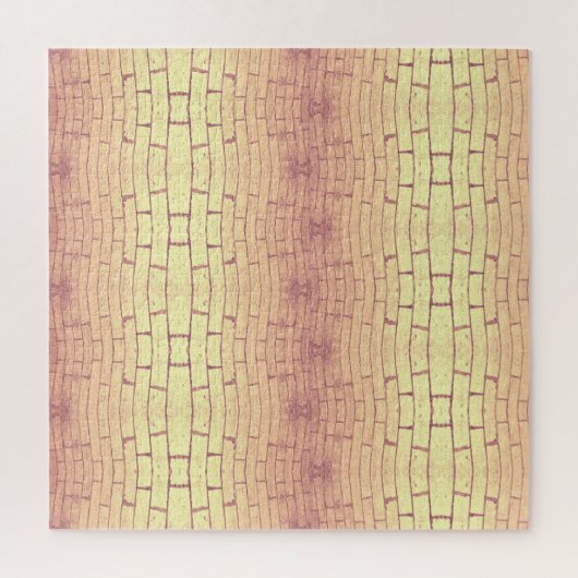 Golden Brick Wall – Symmetrical Architectural Patt ジグソーパズル (縦)