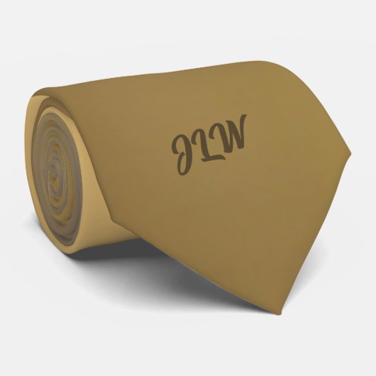 Golden Bronze with Initials Neck Tie ネクタイ (ロール)