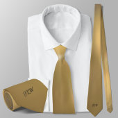 Golden Bronze with Initials Neck Tie ネクタイ