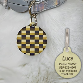 Golden Brown Color Combination ペット　ネームタグ