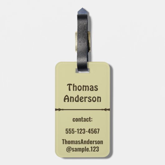 Golden Brown Color Combination ラゲッジタグ (裏面縦)