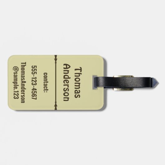 Golden Brown Color Combination ラゲッジタグ (裏面横)