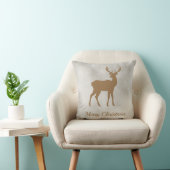 Golden Brown Deer Shape On Faux Velvet Texture クッション (椅子)
