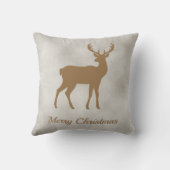 Golden Brown Deer Shape On Faux Velvet Texture クッション (裏面)
