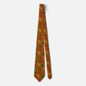 Golden Brown Fall Leaves Pattern Tie ネクタイ (正面)