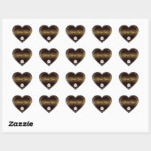 Golden Brown Logo Initials Glitter Cute Thank You ハートシール (シート)