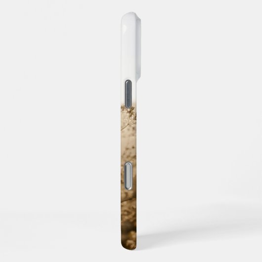 Golden brown meadow at sunrise iPhoneケース (右側面)