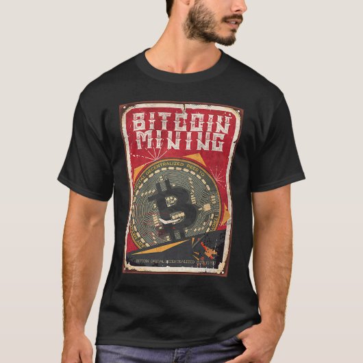Golden BTC Bitcoin Crypto Mining Outfit Fashion Gr Tシャツ (正面)