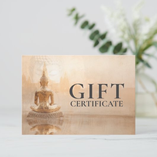 Golden Buddha – Salon Business Gift Certificate (スタンド正面)