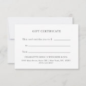 Golden Buddha – Salon Business Gift Certificate (裏面)