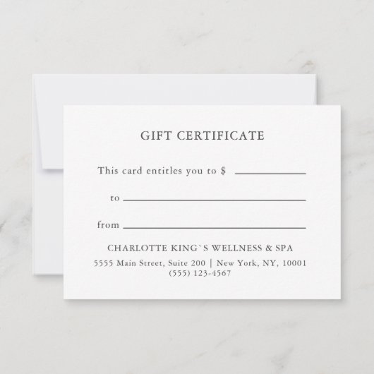 Golden Buddha – Salon Business Gift Certificate (裏面)