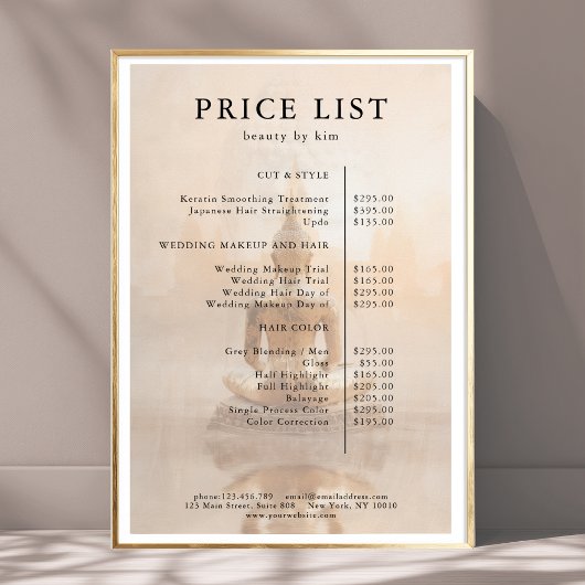 Golden Buddha Salon Price List Poster ポスター