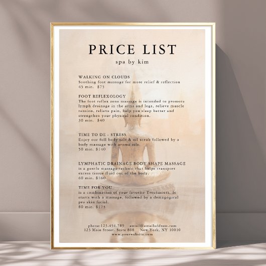 Golden Buddha Salon Price List Poster ポスター