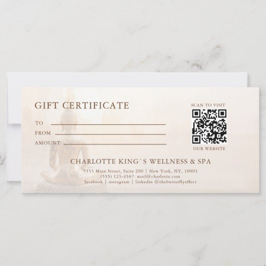 Golden Buddha – Salon QR Code Gift Certificate (正面)