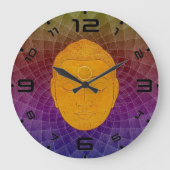 Golden Buddha Zen Mandala Wall Clock ラージ壁時計 (正面)