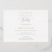 Golden Budget Brunch & Bubbly Quote Bridal Shower 箔招待状 (裏面)