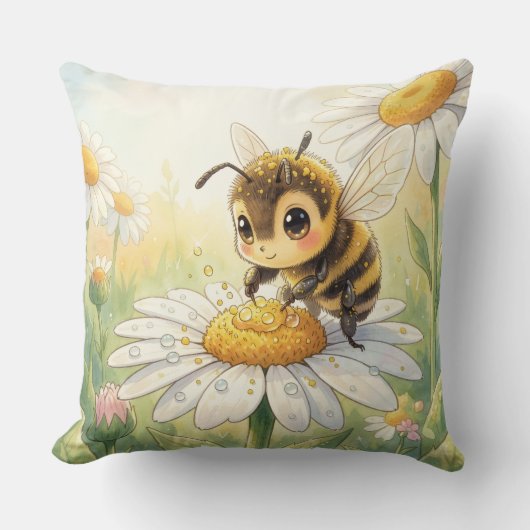 Golden Bumblebee in Bloom Dance クッション (正面)