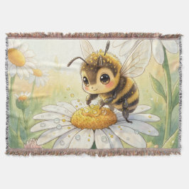 Golden Bumblebee in Bloom Dance スローブランケット