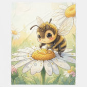 Golden Bumblebee in Bloom Dance フリースブランケット (正面)