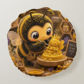 Golden Bumblebee in Bloom Dance.11 ラウンドクッション (裏面)