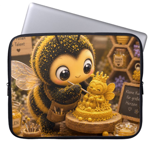 Golden Bumblebee in Bloom Dance.11 ラップトップスリーブ (正面)