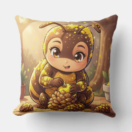 Golden Bumblebee in Bloom Dance.12 クッション