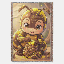 Golden Bumblebee in Bloom Dance.12 スローブランケット