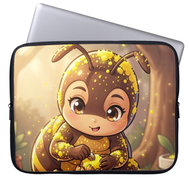 Golden Bumblebee in Bloom Dance.12 ラップトップスリーブ (正面)