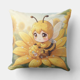 Golden Bumblebee in Bloom Dance.1 クッション
