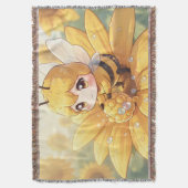 Golden Bumblebee in Bloom Dance.1 スローブランケット (正面縦)