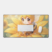 Golden Bumblebee in Bloom Dance.1 デスクマット (キーボード&マウス)