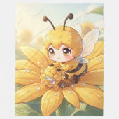 Golden Bumblebee in Bloom Dance.1 フリースブランケット (正面)