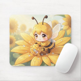 Golden Bumblebee in Bloom Dance.1 マウスパッド