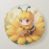 Golden Bumblebee in Bloom Dance.1 ラウンドクッション (裏面)