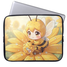 Golden Bumblebee in Bloom Dance.1 ラップトップスリーブ