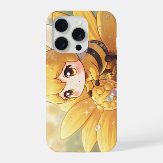 Golden Bumblebee in Bloom Dance.1 iPhoneケース (裏面)