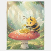 Golden Bumblebee in Bloom Dance.2 フリースブランケット (正面)