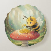 Golden Bumblebee in Bloom Dance.2 ラウンドクッション (裏面)