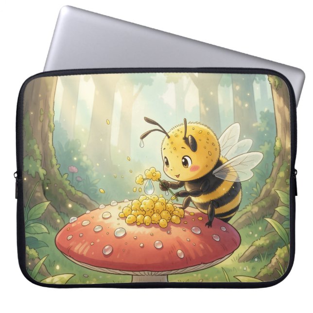 Golden Bumblebee in Bloom Dance.2 ラップトップスリーブ (正面)