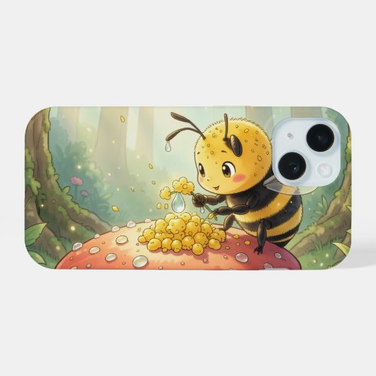 Golden Bumblebee in Bloom Dance.2 iPhone 15ケース (裏面横)